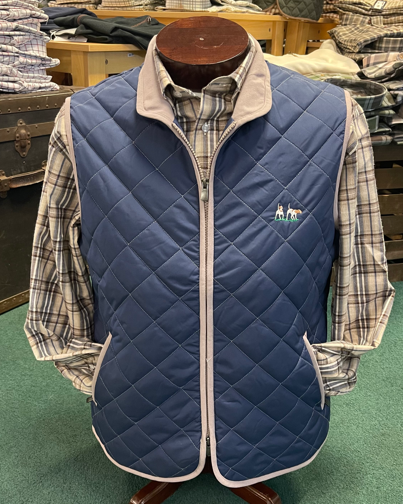 Private Label Quilted Sport Vest - Navy