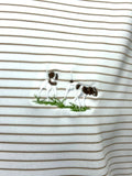 Al Dixon Private Label Polo- Khaki & White Pin Stripe