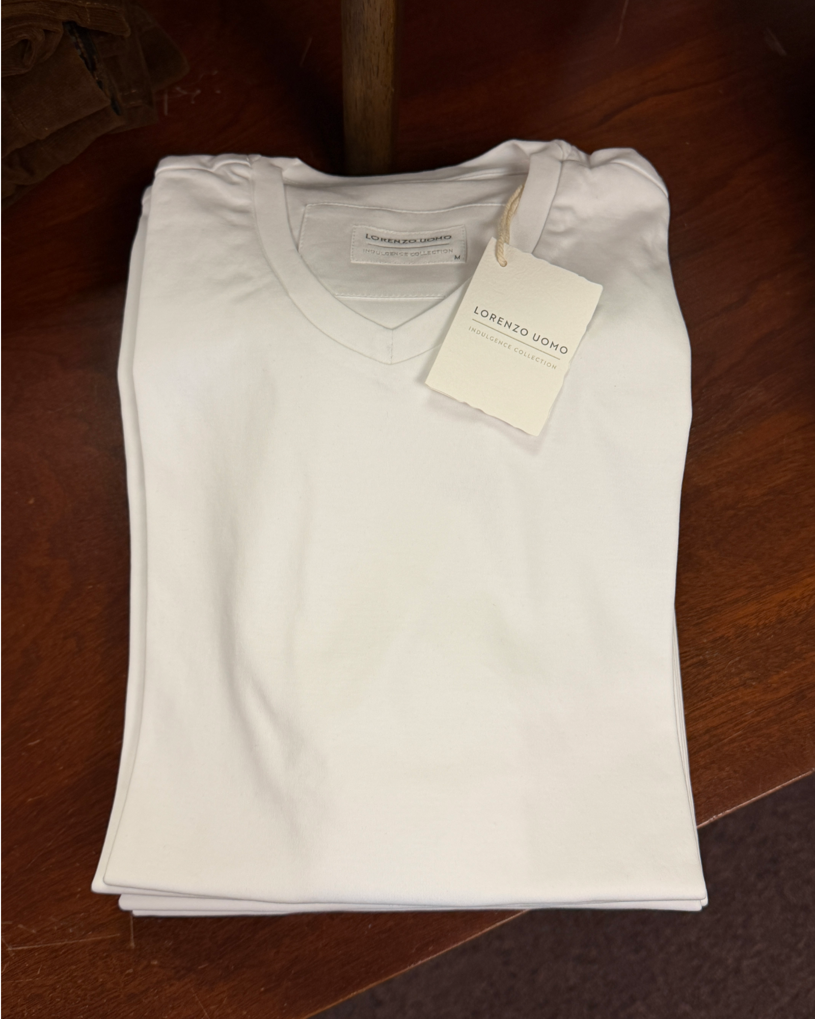 Lorenzo Uomo - V-Neck T Shirt - White