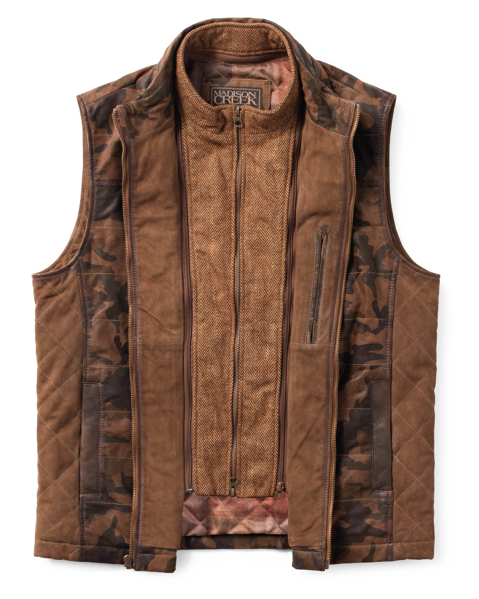 Madison Creek - Ranger Waxed Goat Suede Leather Camo Vest