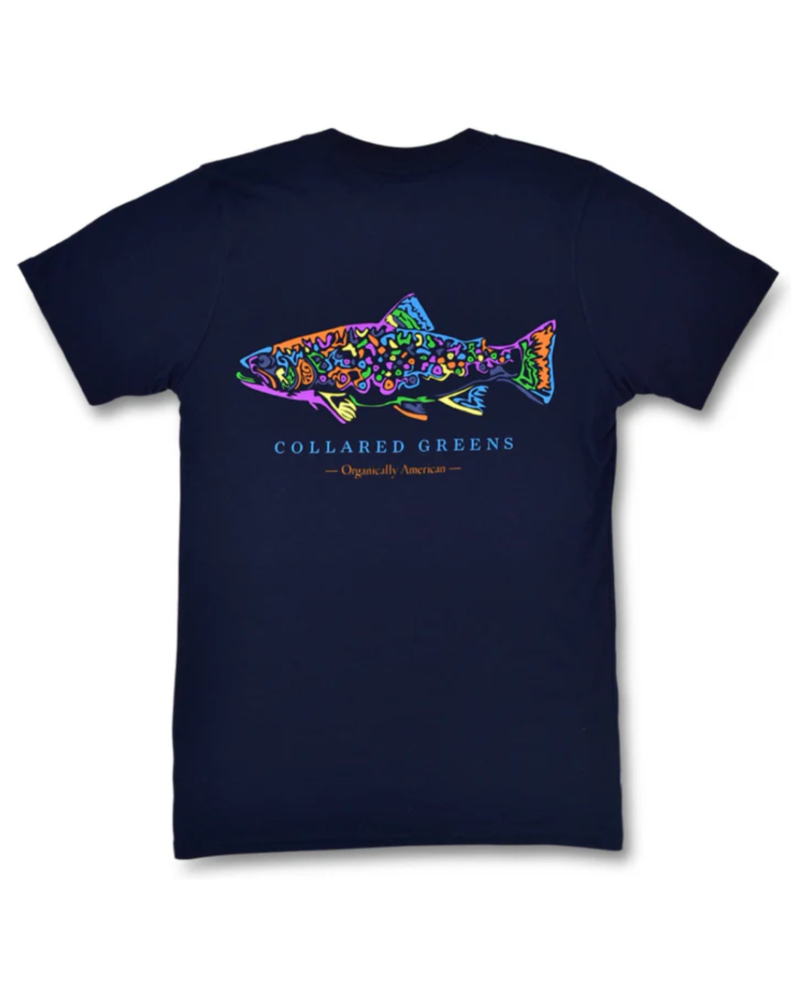 Rainbow Trout: Short Sleeve T-Shirt - Navy