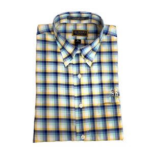 Al Dixon Sport Shirt- Blue, Green & Yellow-Short Sleeve