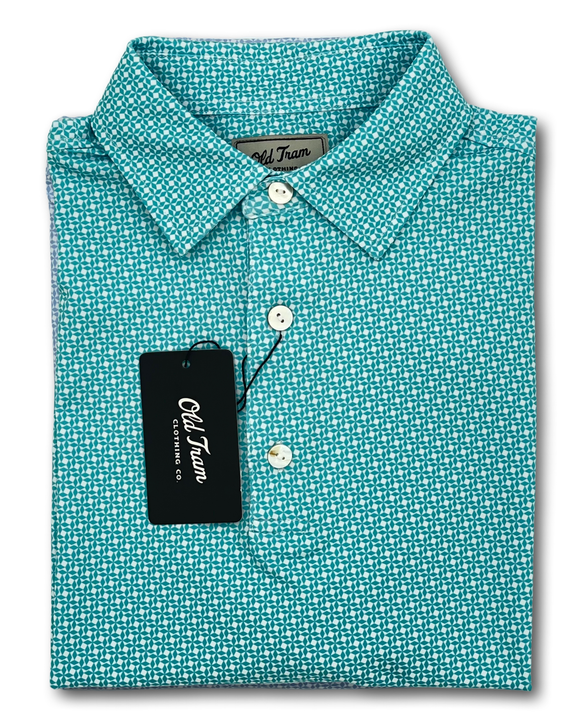Old Tram- Polo- Green/White Printed polo
