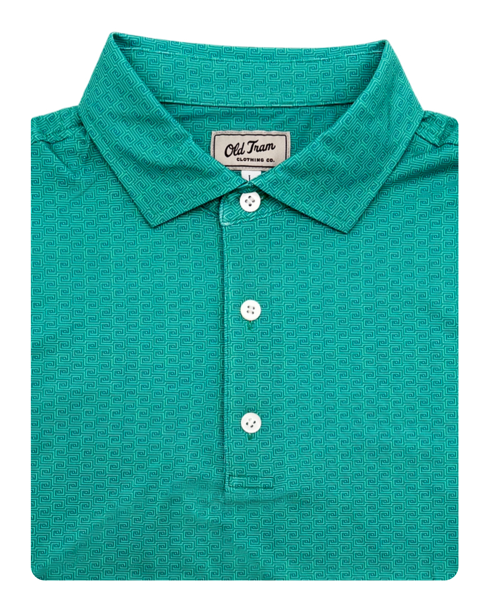 Old Tram Performance Polo - Green Snail Tracks