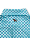 Old Tram- Aqua/White/Blue Printed Polo