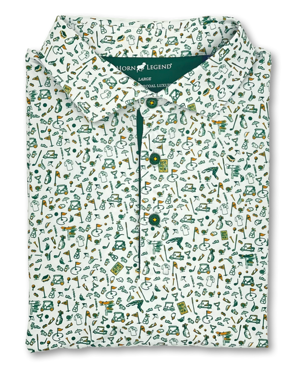 Private Label Performance Polo-White/Green/Gold