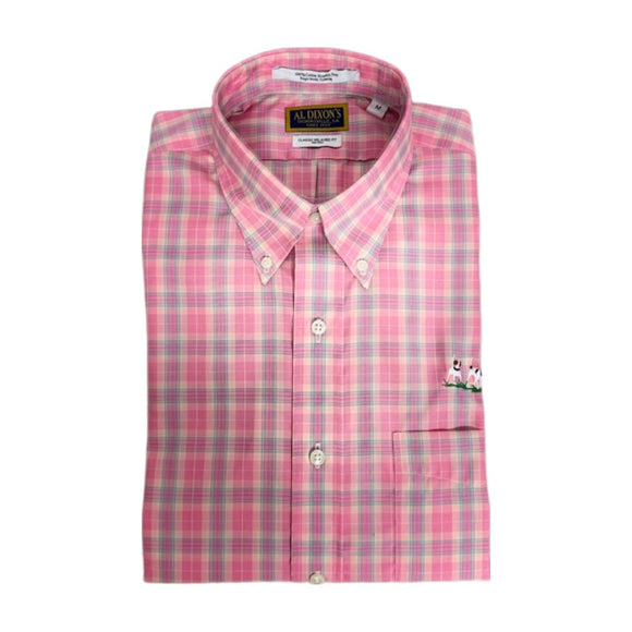 Al Dixon Sport Shirt - Pink Plaid -  Long Sleeve