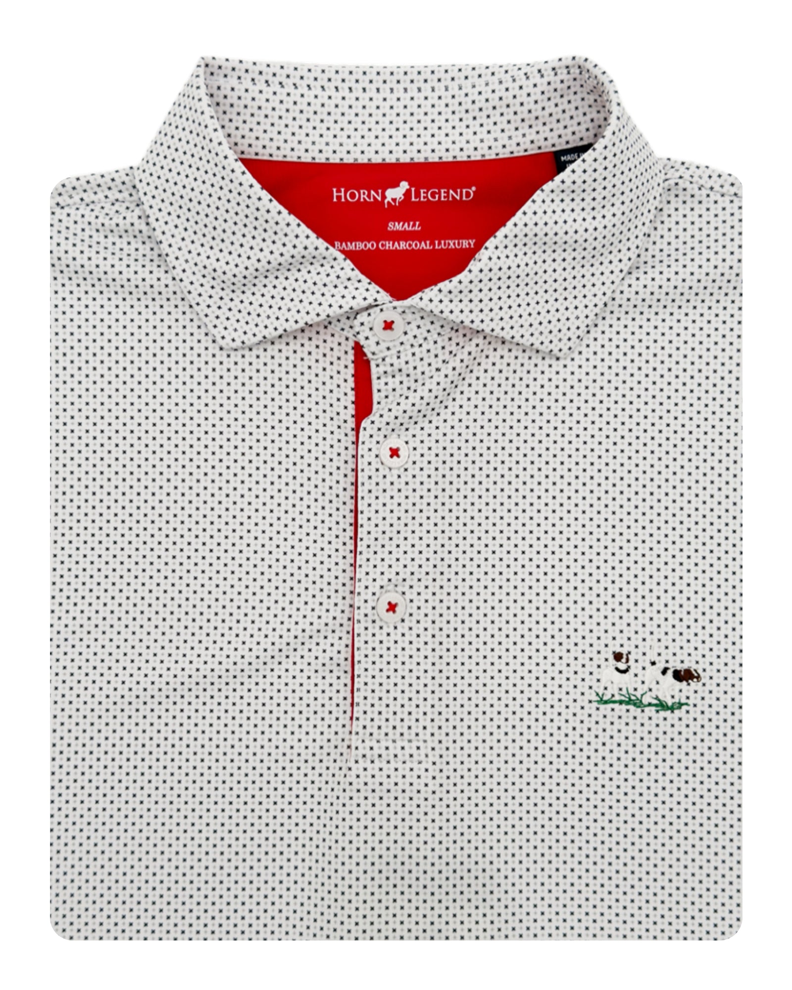 Private Label Performance Polo- White/Black/Grey