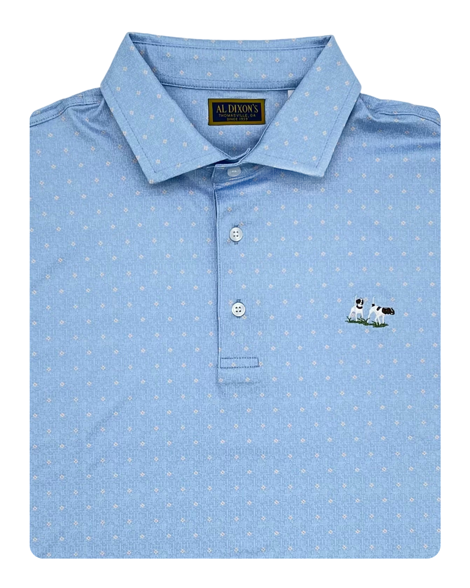 Private Label Performance Polo - Blue Floral