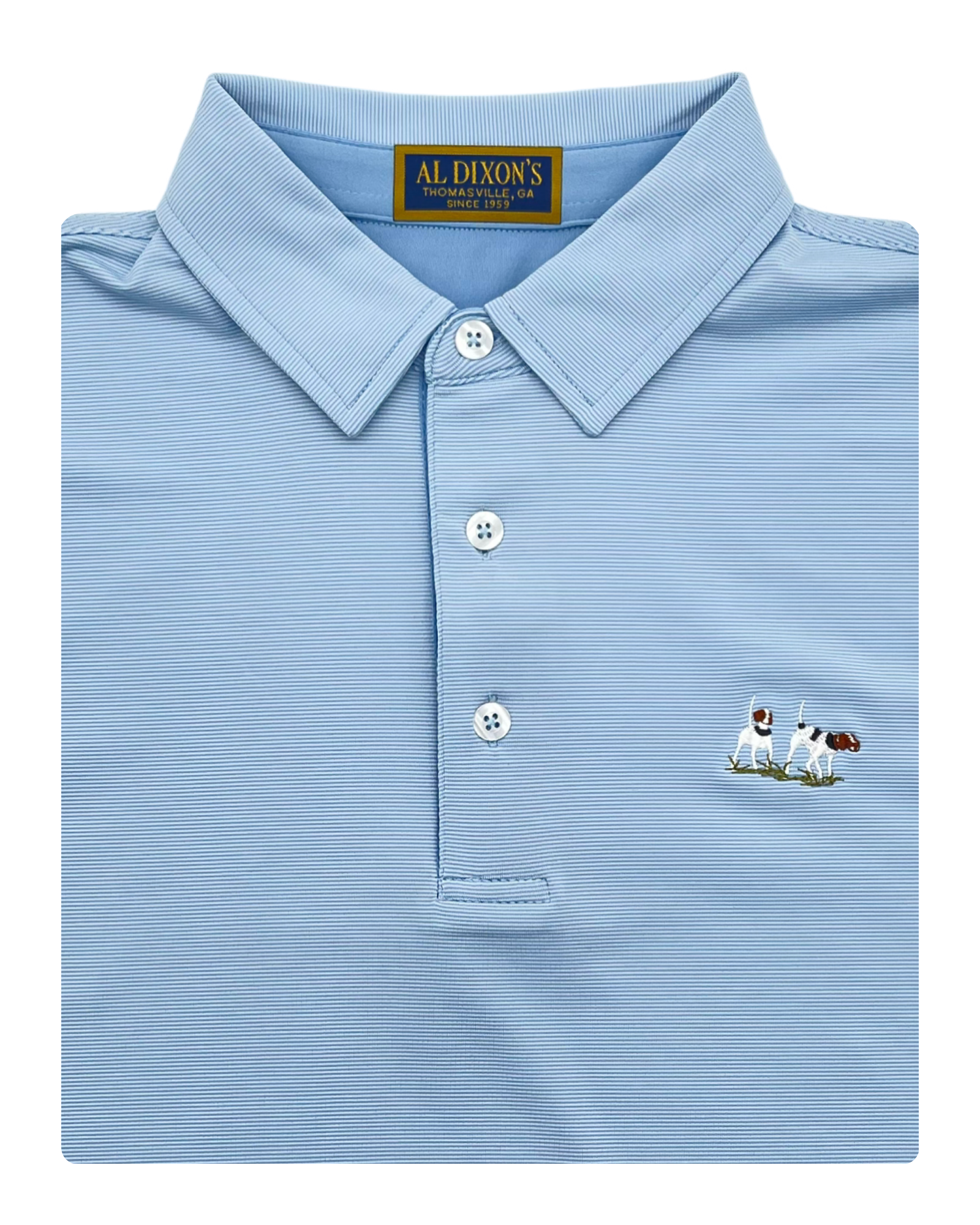 Private Label Performance Polo - Blue Hairline Stripe