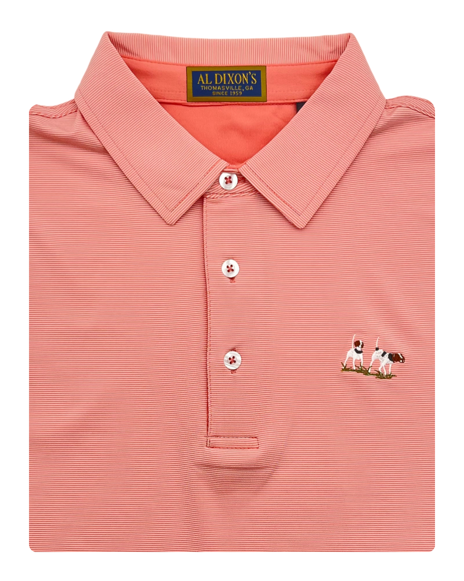 Private Label Performance Polo - Orange Hairline Stripe