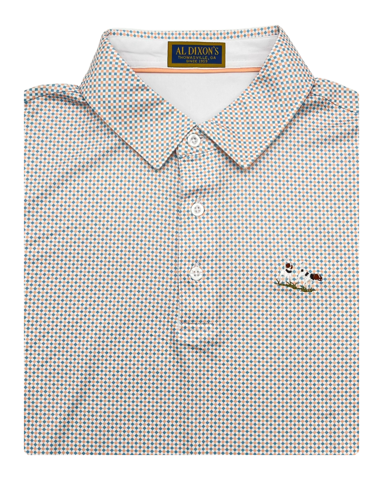 Private Label Performance Polo - Blue & Pink Checker