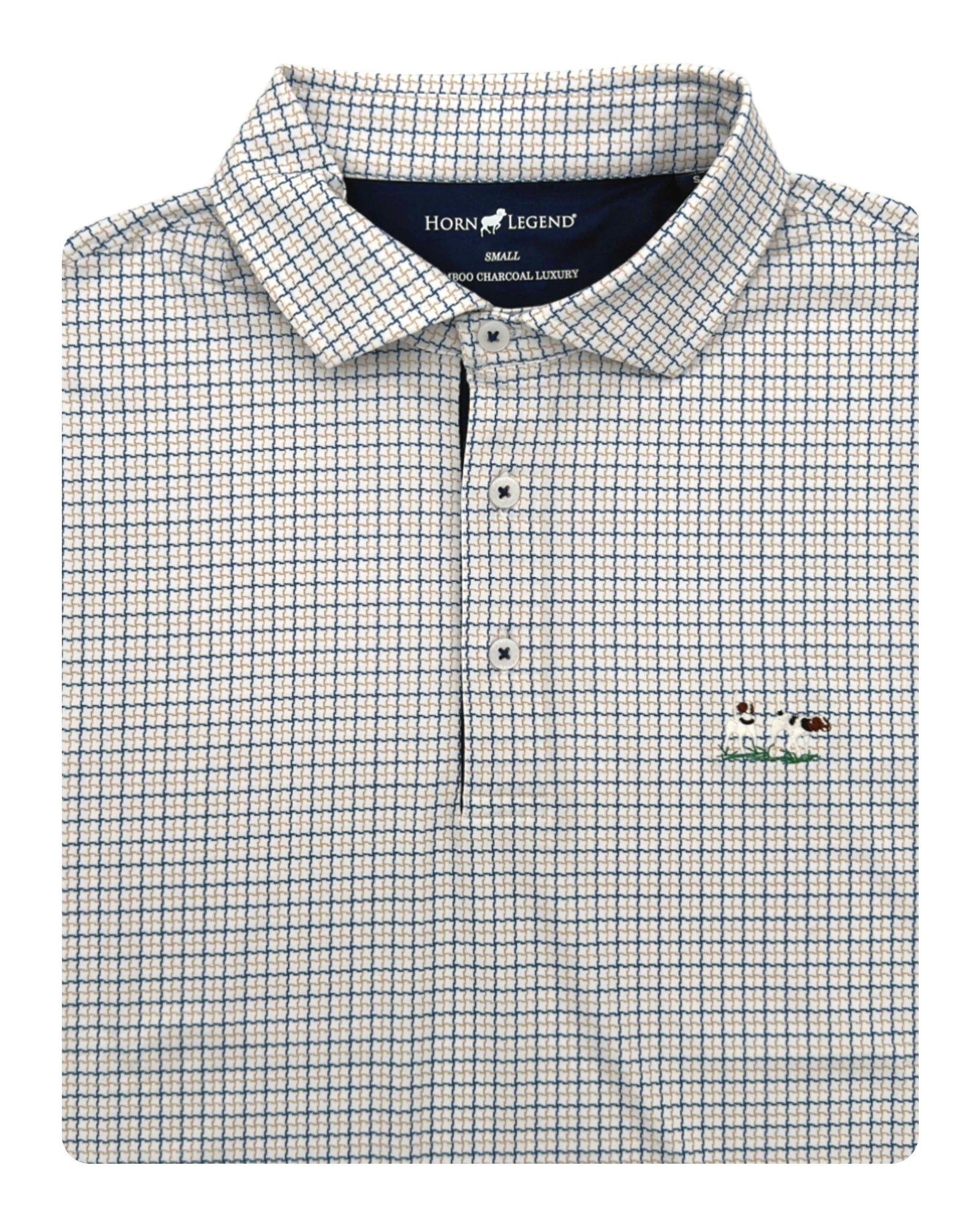 Private Label Performance Polo - Navy/Sand Tatter saw