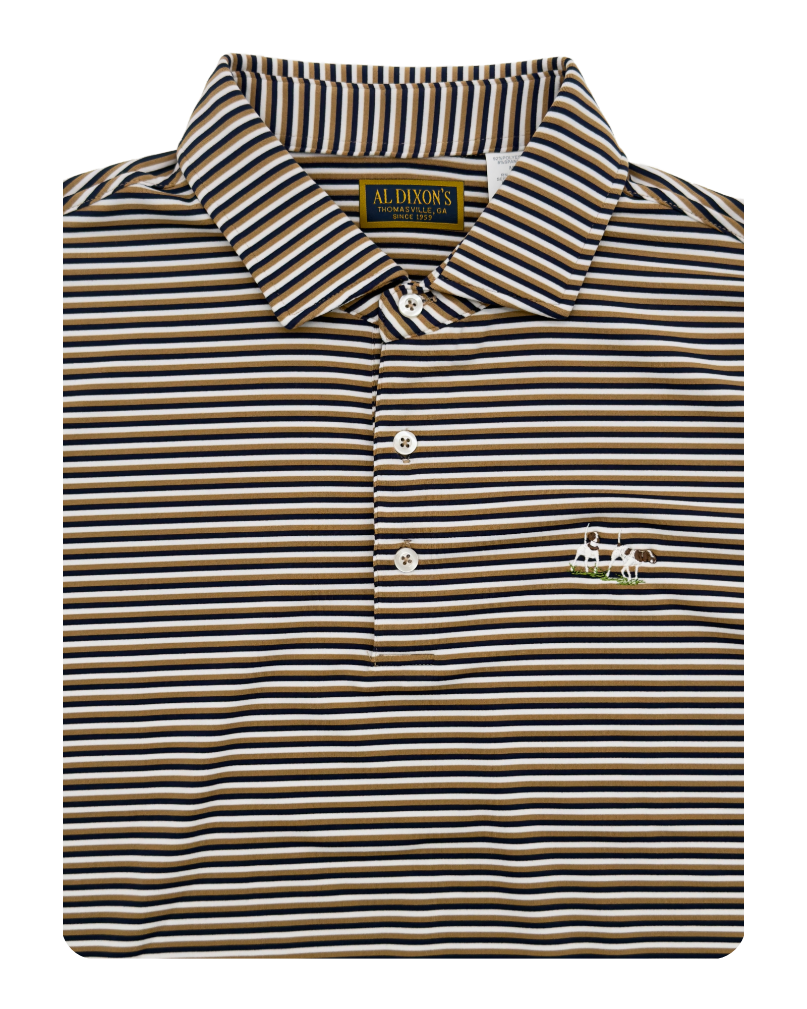 Private Label Performance Polo - Camel/Navy/White
