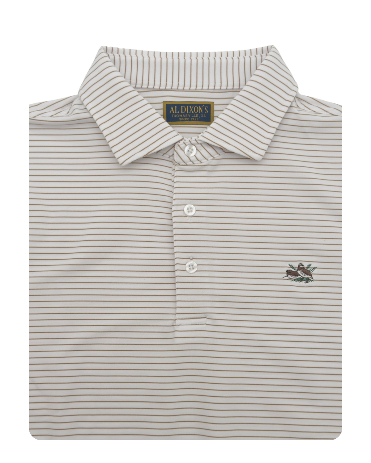 Private Label Performance Polo - White/Khaki Stripe
