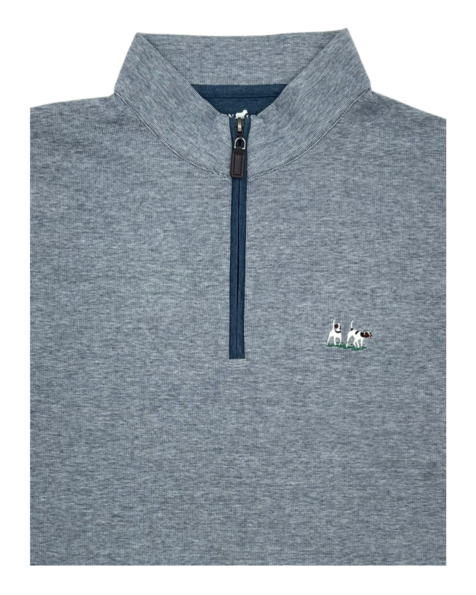 Private Label End On End Tonal Zip Cotton Pullover - Midnight Blue