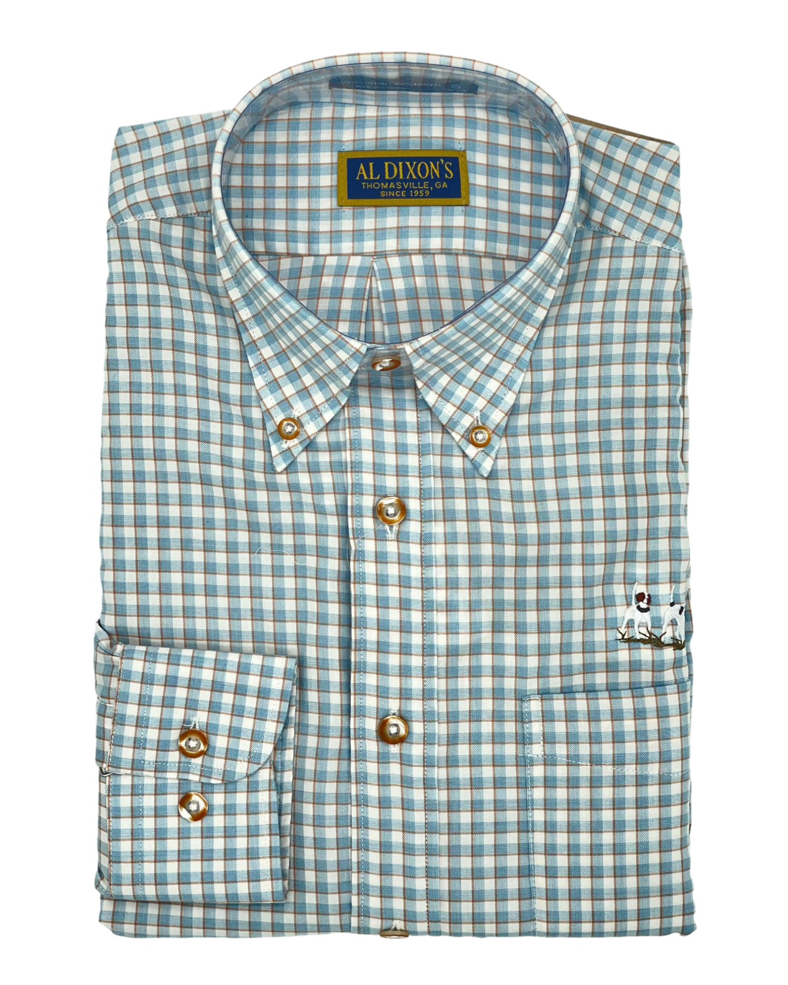 Private Label Sport Shirt - Blue/Khaki Plaid