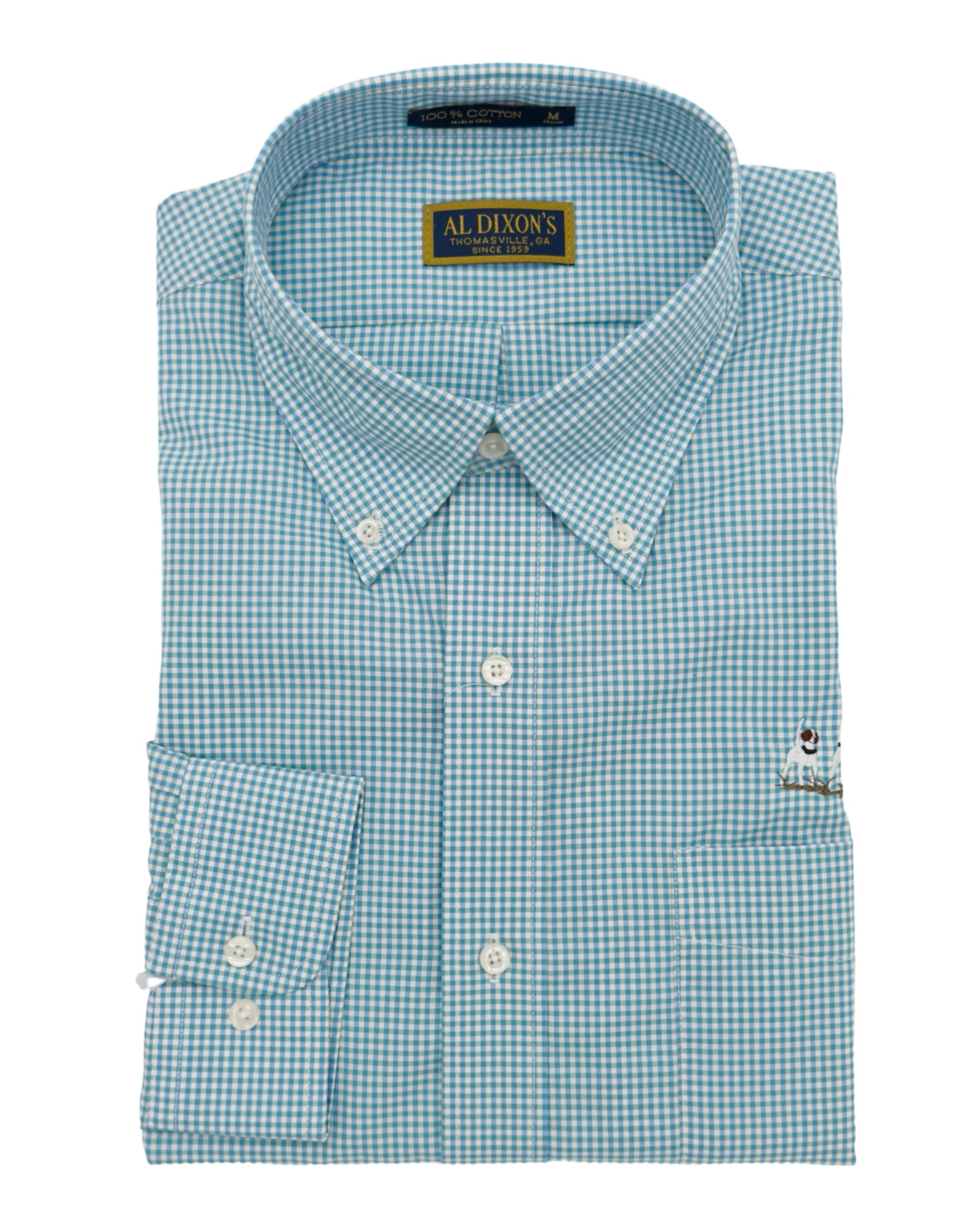 Private Label Sport Shirt - Aqua Gingham