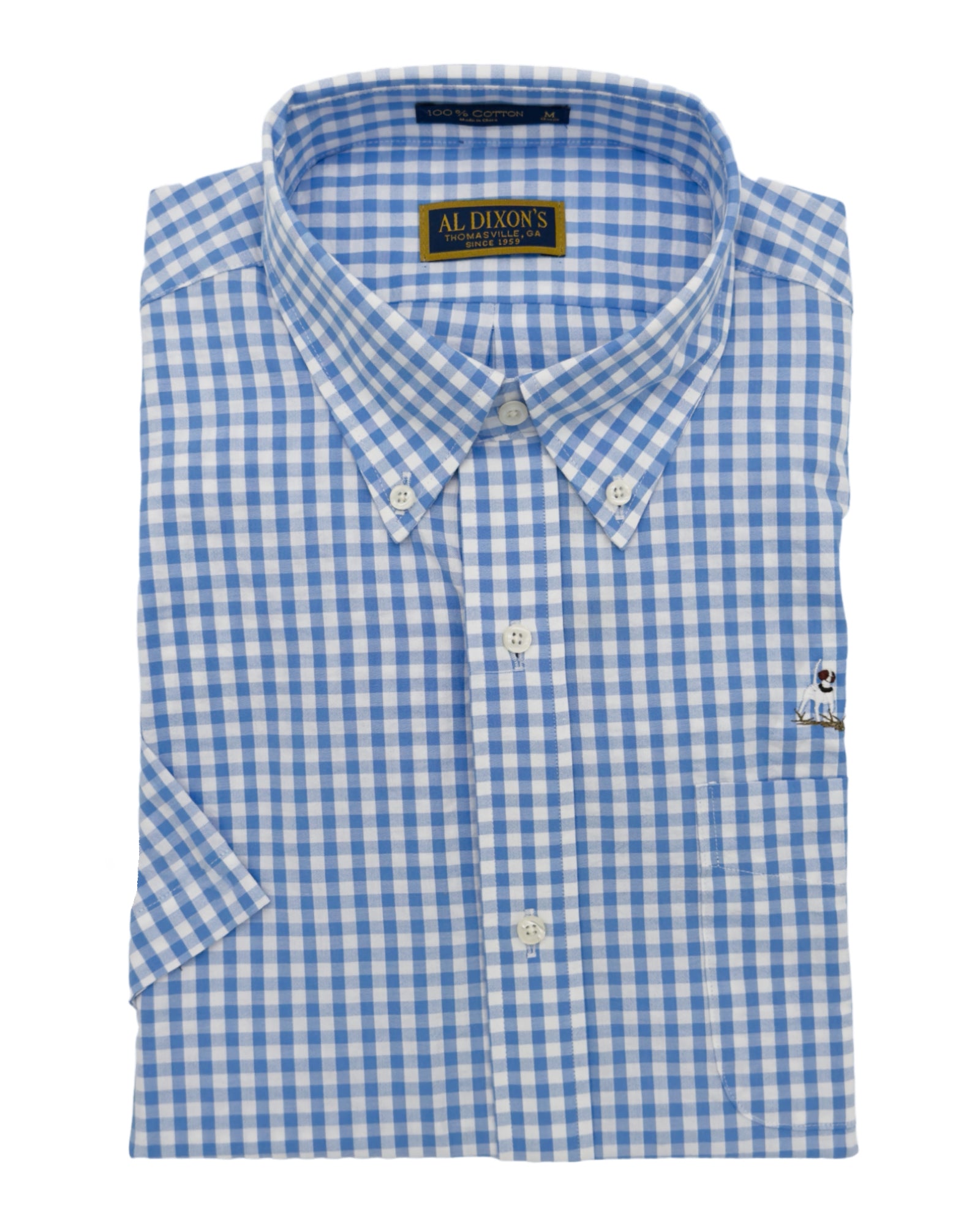 Short Sleeve Private Label Sport Shirt - Blue Check