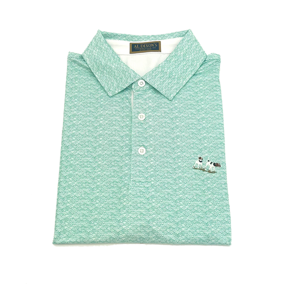 Al Dixon Performance Polo-Palm & White