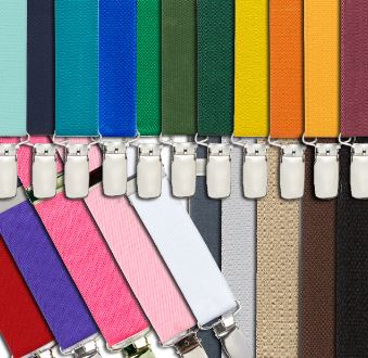 1 Inch Wide Clip Suspenders - X-Back