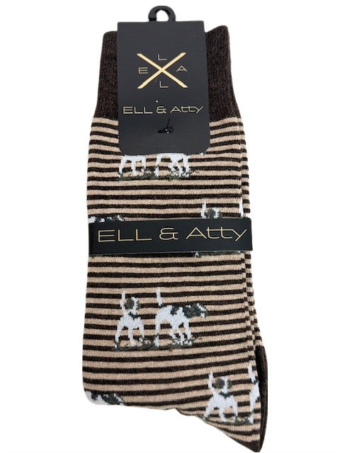 Al Dixon Private Label Dress Socks - Brown - Dog Logo