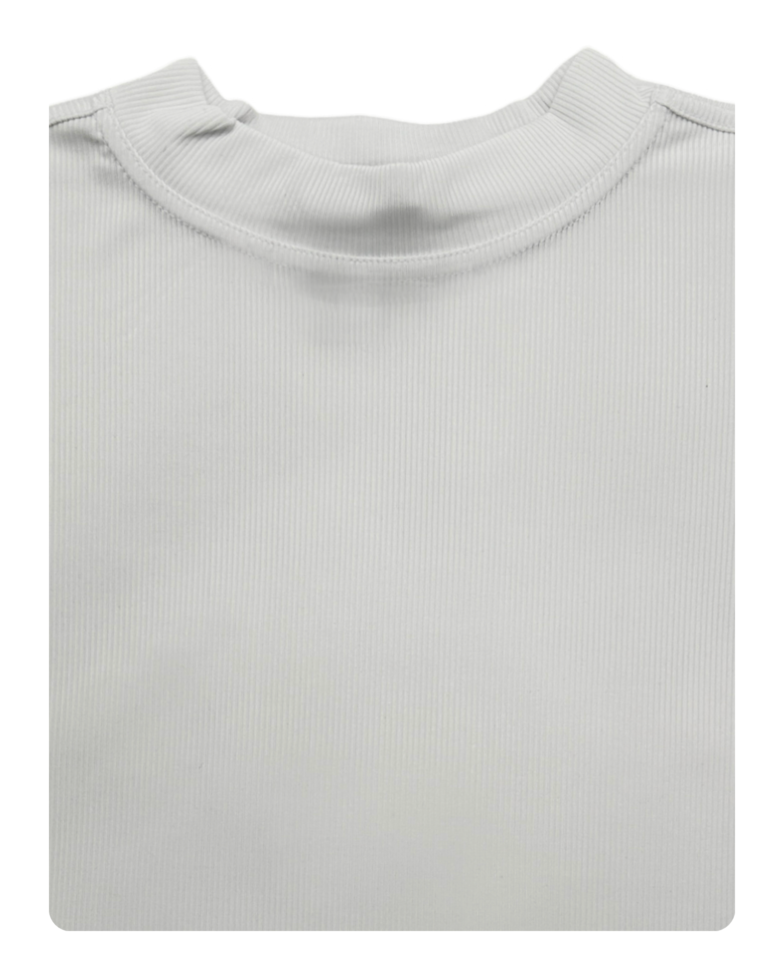 Tulliano Ribbed Mock Neck Tee Shirt - White
