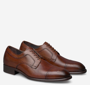 Shoes-Johnston and Murphy-Brown Cap Toe- Ellsworth