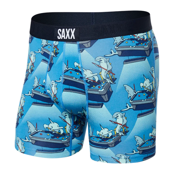 Underwear-Saxx-Ultra Soft Boxer Brief Fly-Pool Shark Pool-Blue