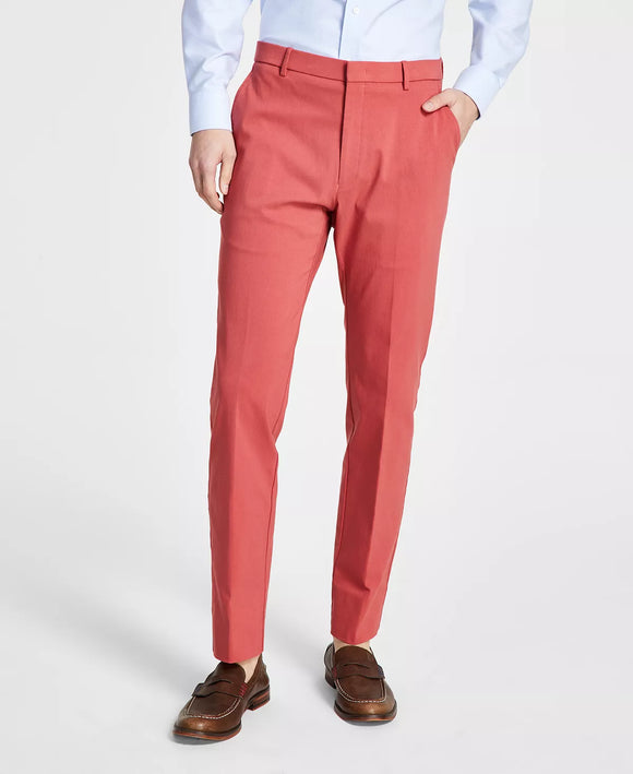 Slacks-Men's Modern-Fit TH Flex Stretch Comfort Solid Performance Pants-Red