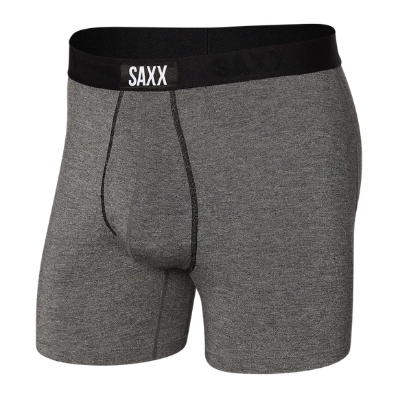 Underwear-Saxx-Ultra Soft Boxer Brief Fly-Salt and Pepper