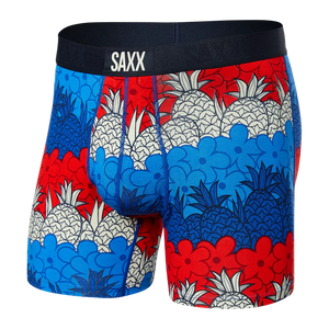 Underwear-Saxx-Ultra Soft Boxer Brief Fly-Pineapple Stratta-Multicolor