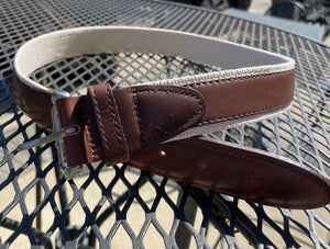 Belt-Duck Head Leather Trim Webbed Belt
