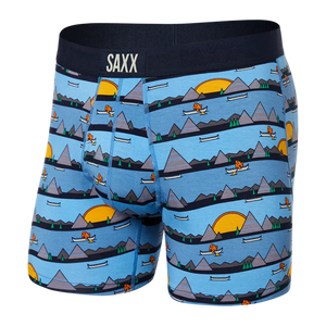 Underwear-Saxx-Ultra Soft Boxer Brief Fly-Lazy River-Blue