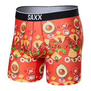 Underwear-Saxx-Volt Breath Mesh Boxer Brief-Deconstructed Nachos-Red