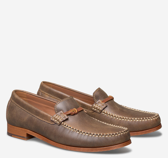 Shoes-Johnston and Murphy-Baldwin Leather Bit- Brown American Full Grain