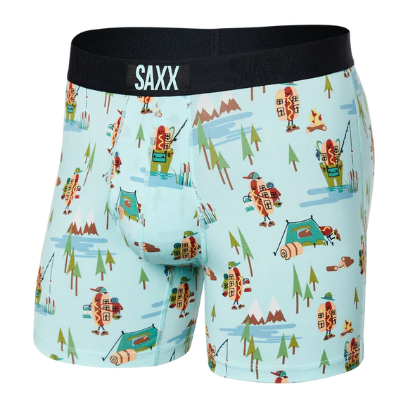 Underwear-Saxx-Ultra Soft Boxer Brief Fly-Hot Dog Park Ranger-Blue