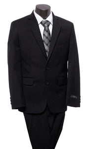 Marc New York Boys 2 Button Solid Black Designer Suit